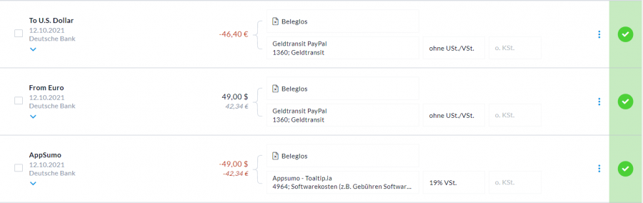 Aufwandsbuchung bei Fremdwährungen