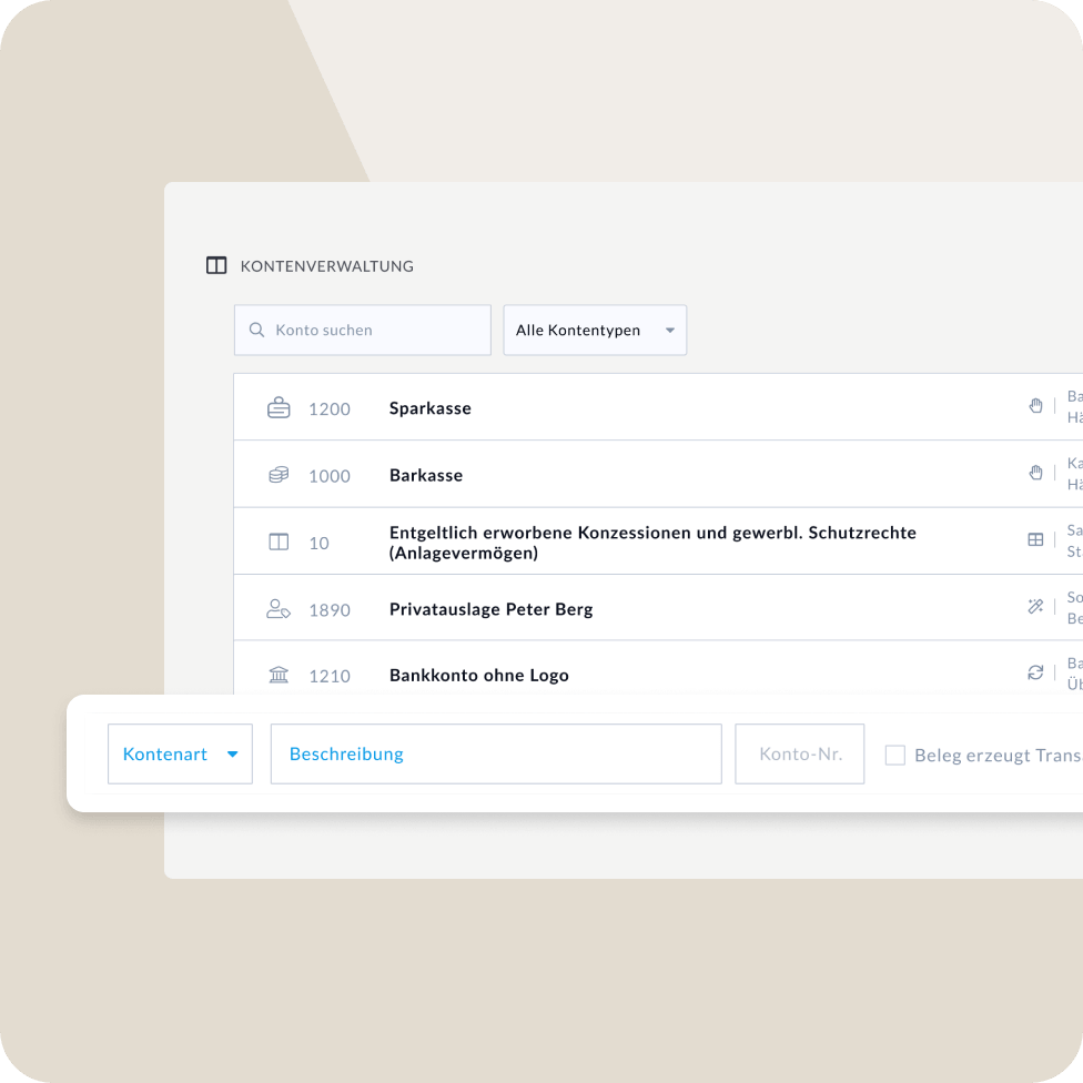 BuchhaltungsButler ist die richtige Wahl für Sie, wenn Sie eigene Buchungskonten anlegen wollen
