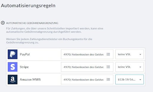 Automatische Gebührenabgrenzung