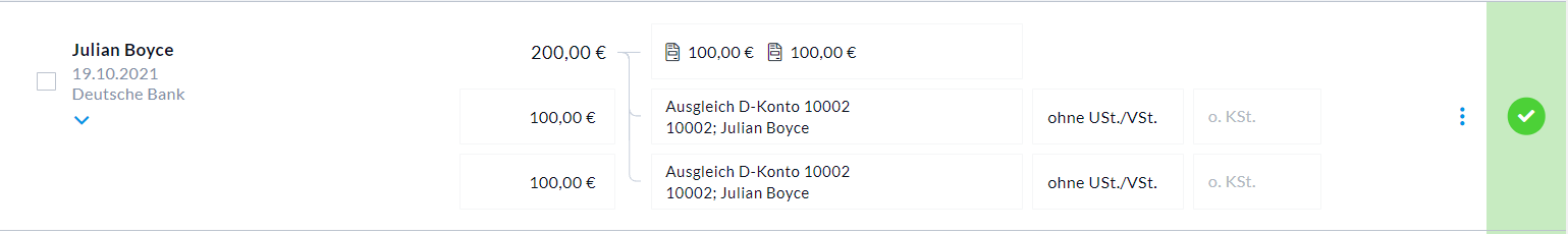 Beispiel Belegzuordnung