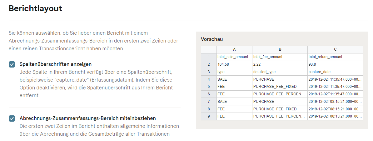 Berichtlayout