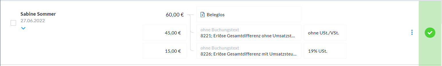 Buchungsbeispiel Gesamtdifferenzbesteuerung