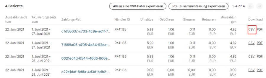 CSV-Datei herunterladen