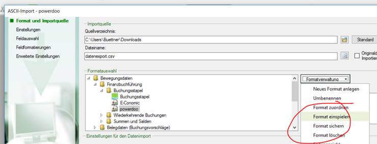 DATEV Formatvorlage