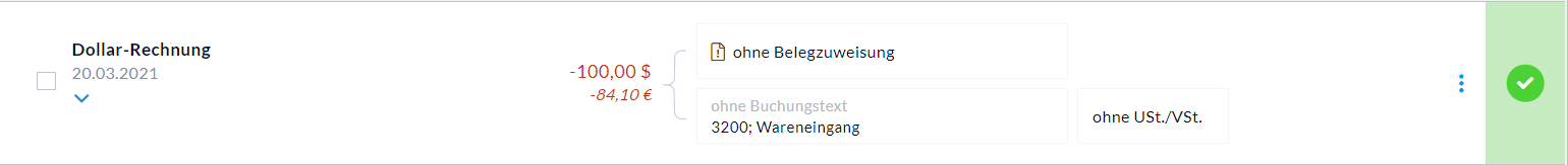 Dollar-Rechnung
