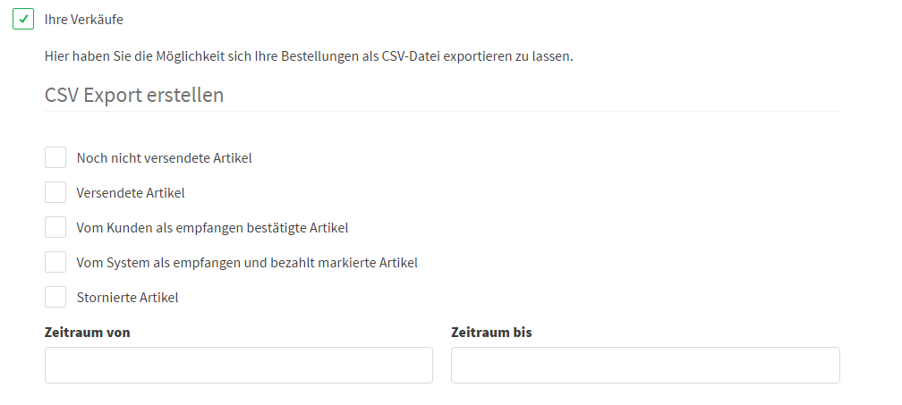Export des Transaktionsberichtes