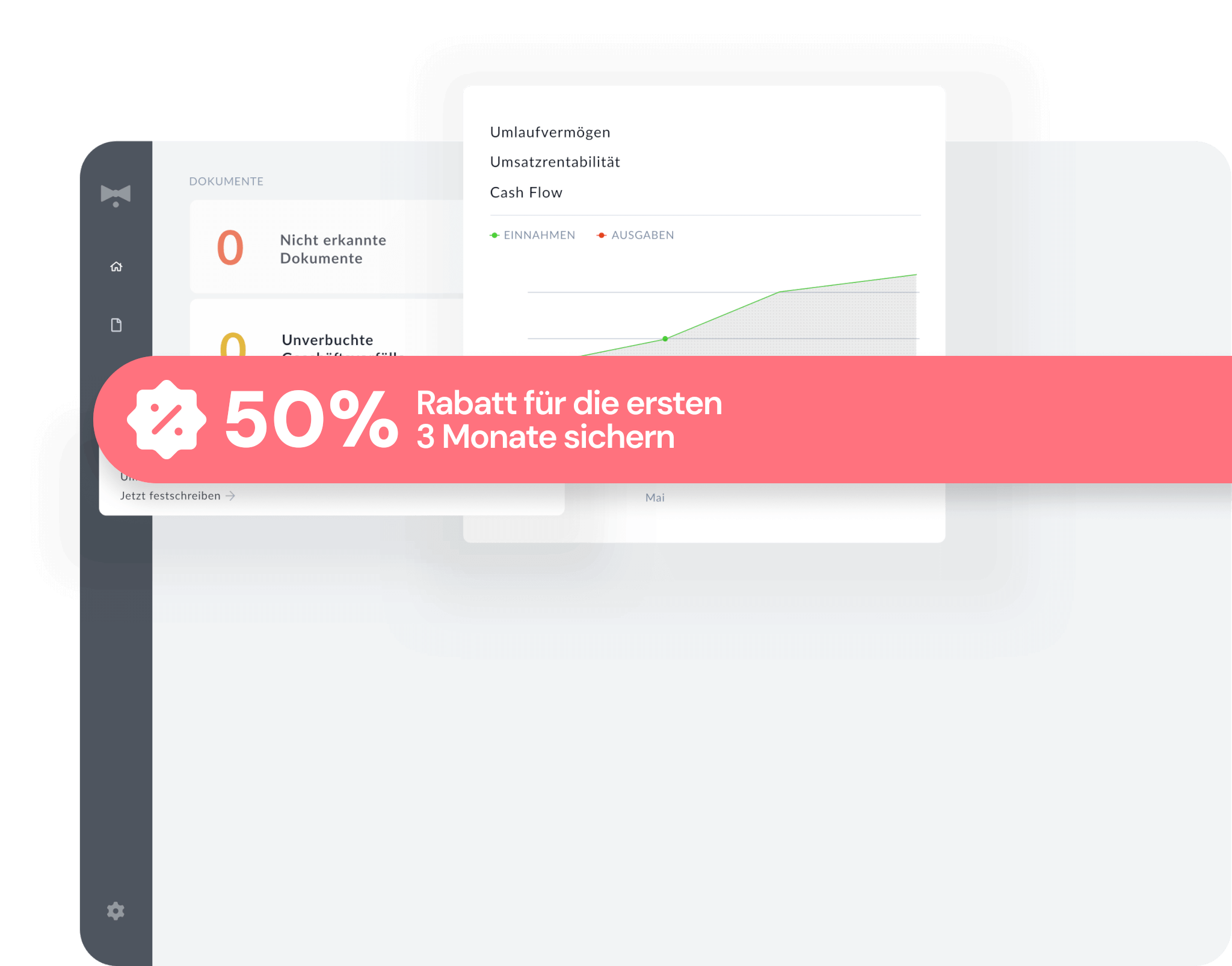 50% Rabatt in den ersten 3 Monaten bei Buchhaltungssoftware BuchhaltungsButler sichern