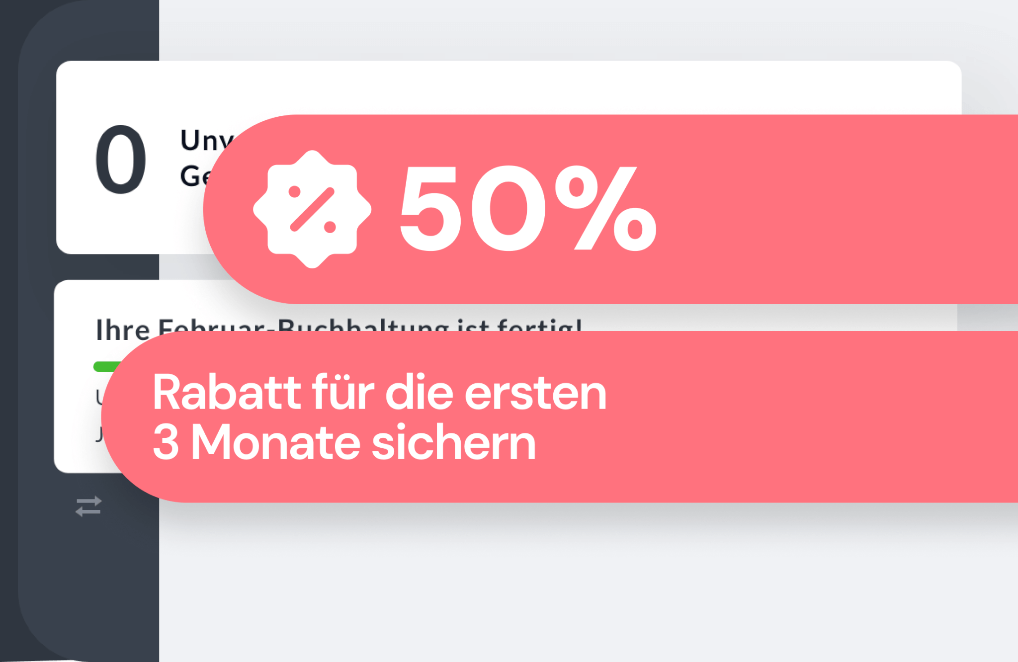 50% Rabatt in den ersten 3 Monaten bei Buchhaltungssoftware BuchhaltungsButler sichern