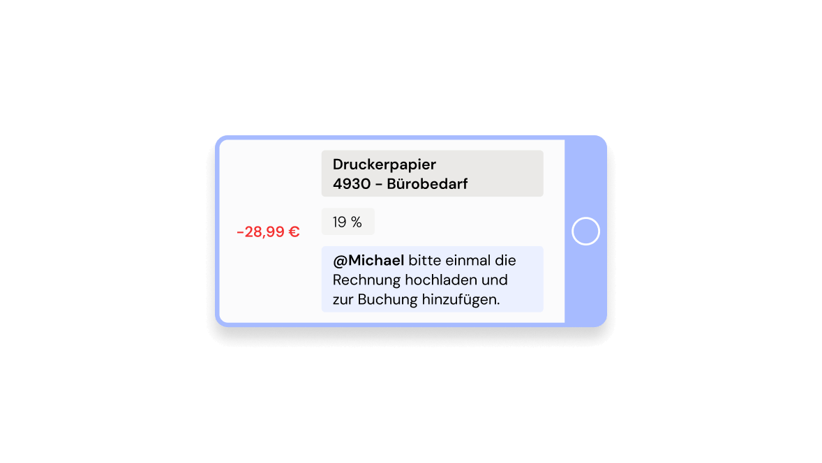 Intelligente Buchhaltung ermöglicht Kommentare und Kostenstellen