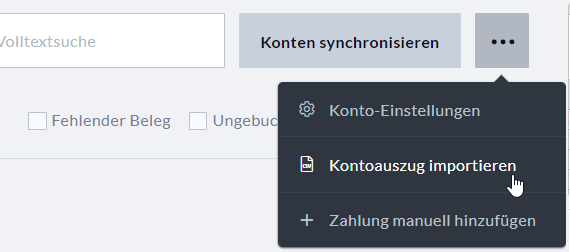 Kontoauszug importieren