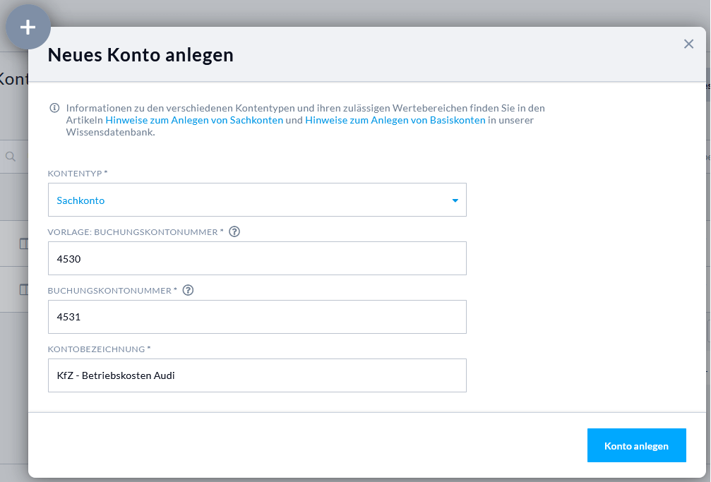 Neues Konto anlegen
