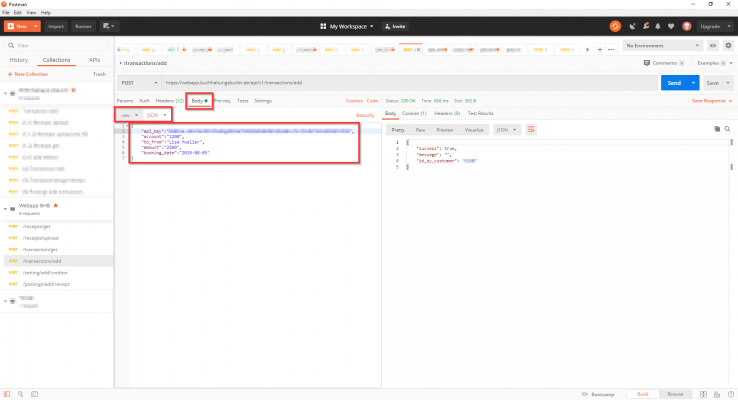 API Request formulieren