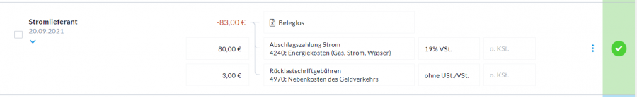 Rücklastschriftgebühren über Splitbuchung abgrenzen