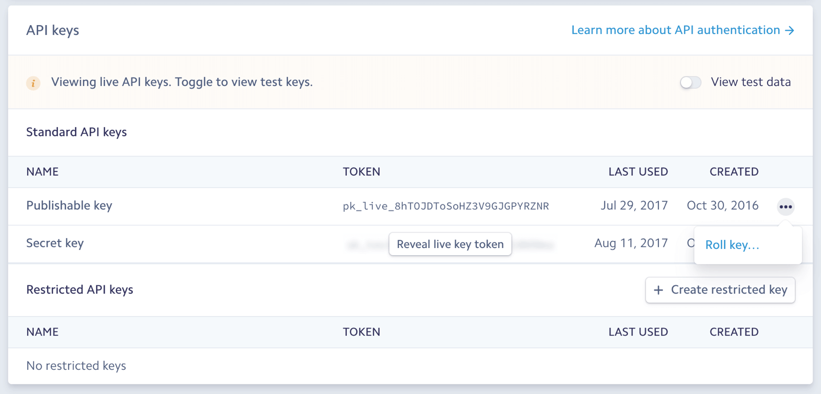 Secret API Key