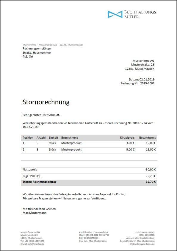 Pflichtangaben Rechnung Muster Pdf