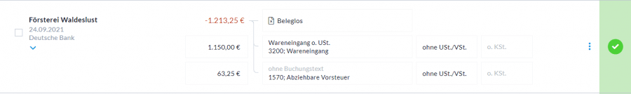 Verbuchen einer Eingangsrechnung mit 10,7% und 5,5% USt.