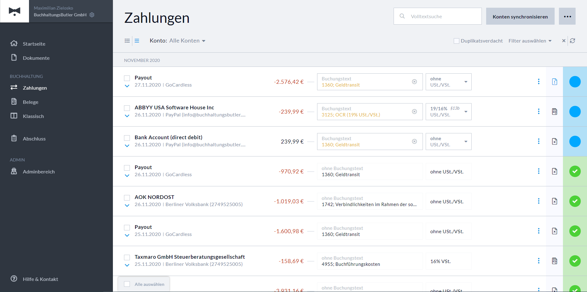 Zahlungen im Relaunch